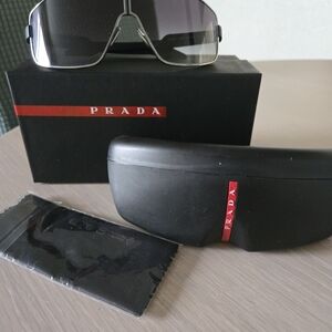 Prada Black and Silver Sunglasses